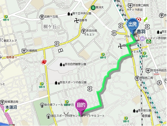 赤羽駅から徒歩地図